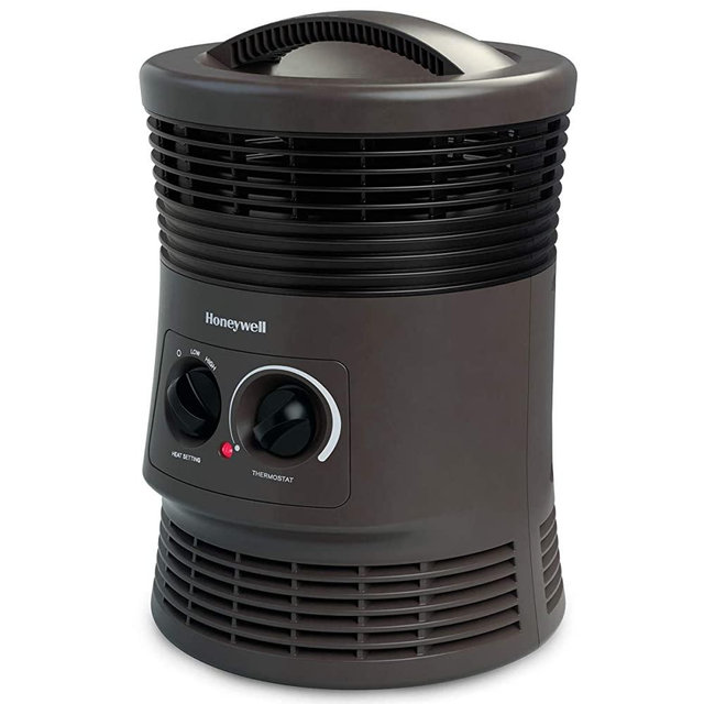 Honeywell 360 Degree Surround Heater with Fan Forced Technology – Space Heater with Surround Heat Output and Two Heat Settings – Energy Efficient Portable Heater