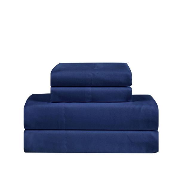 Queen Antimicrobial Microfiber Sheet Set Navy - Truly Calm