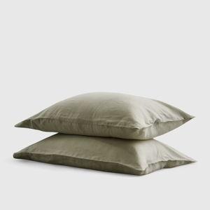 European Linen Pillowcase Set - Standard in Willowleaf (not Willowleaf Gingham)