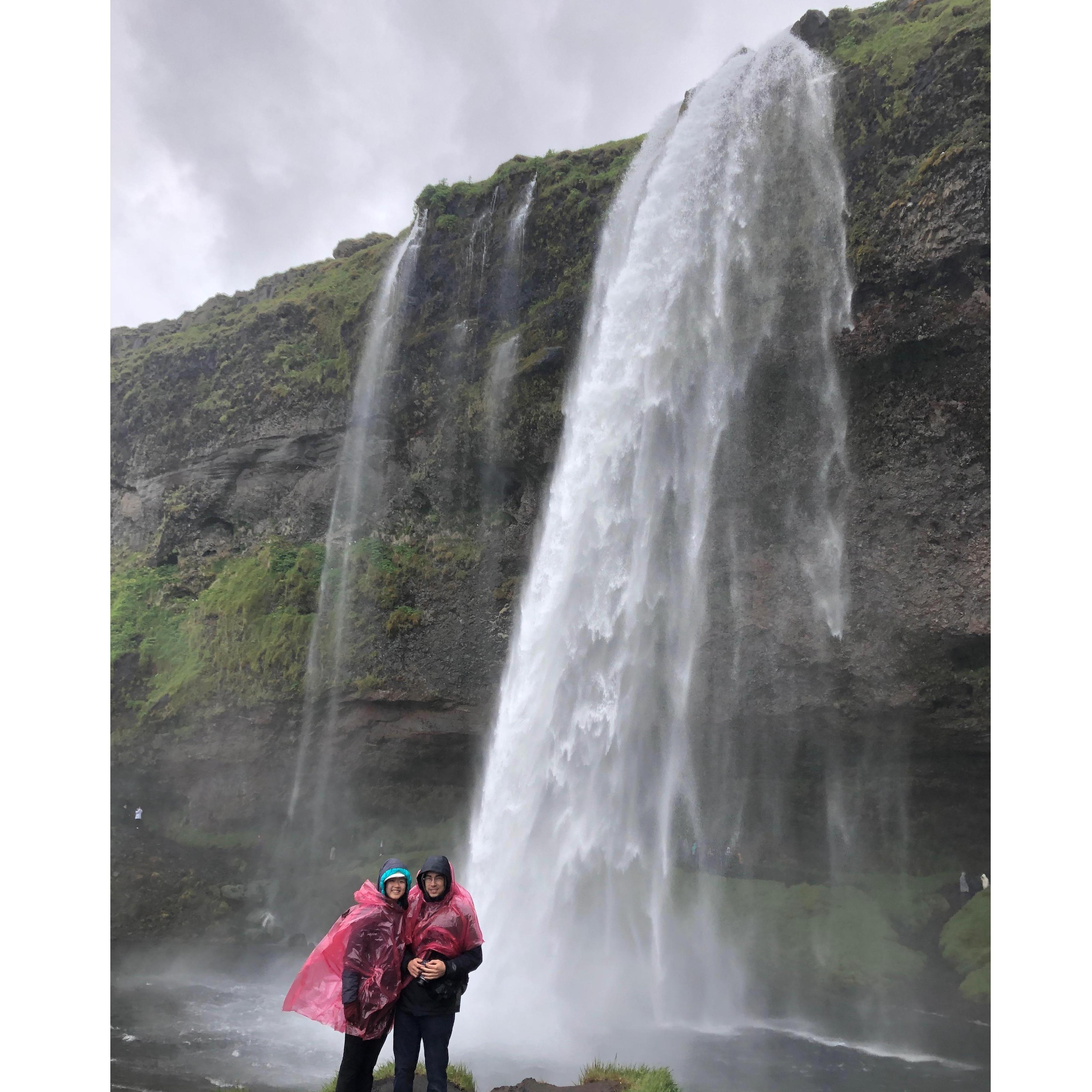 At the foot of the roaring Selandjafoss waterfall (Iceland, June 2019)