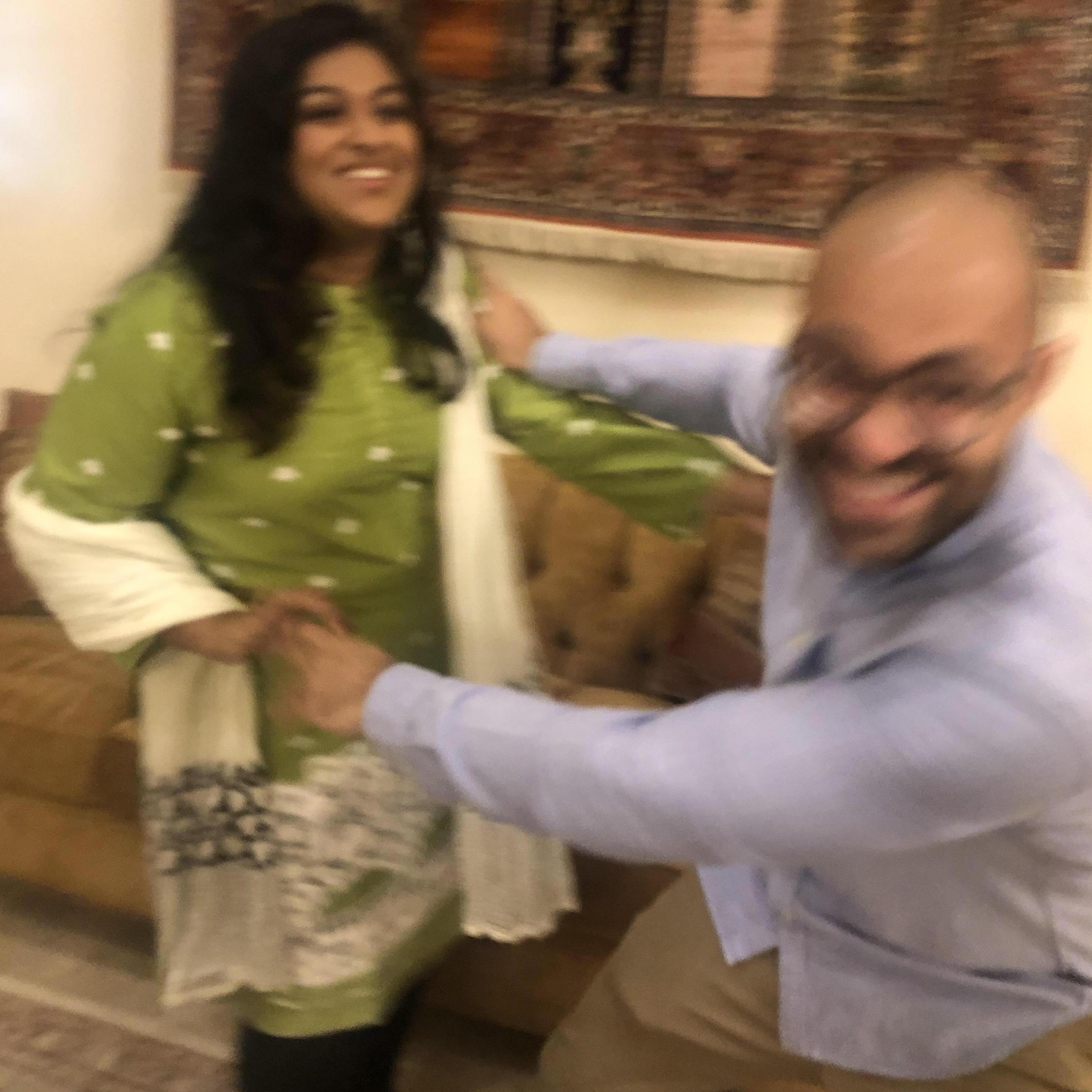 when he saw my family watching us take pictures