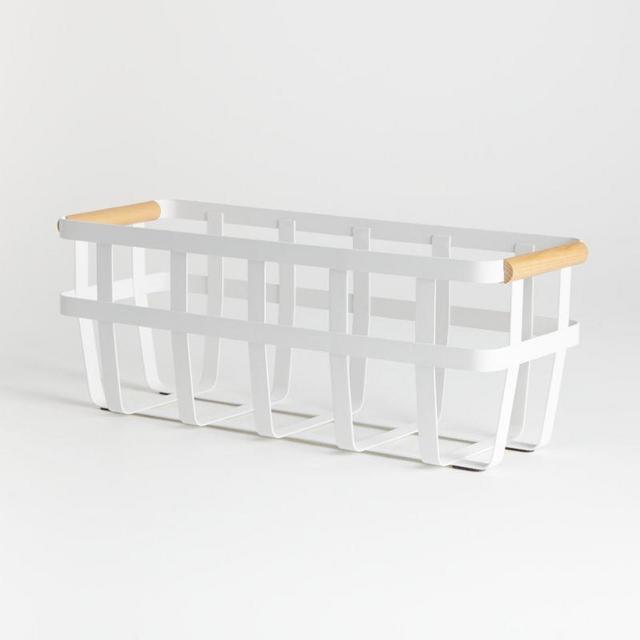 Yamazaki Tosca Slim White Storage Basket