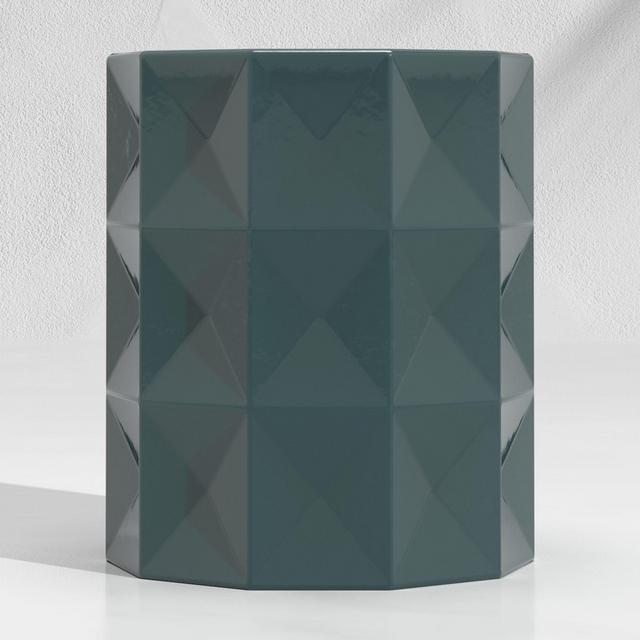 Hunter Green Faceted Garden Stool End Table