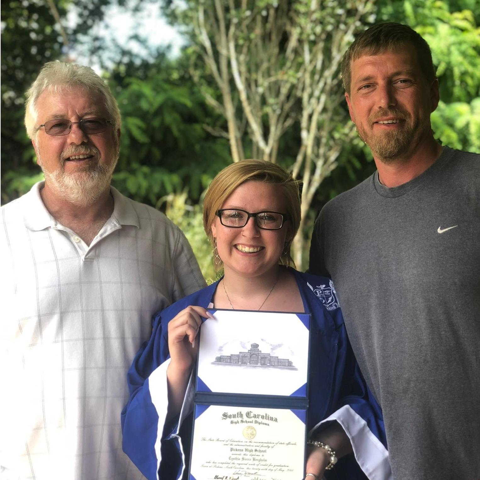 May 2018- Congratulations grad!! Sierra with Eric and Ernie