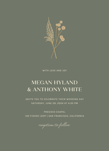 Brendlyn Portrait | Dark Sage | Zola Wedding Invitations