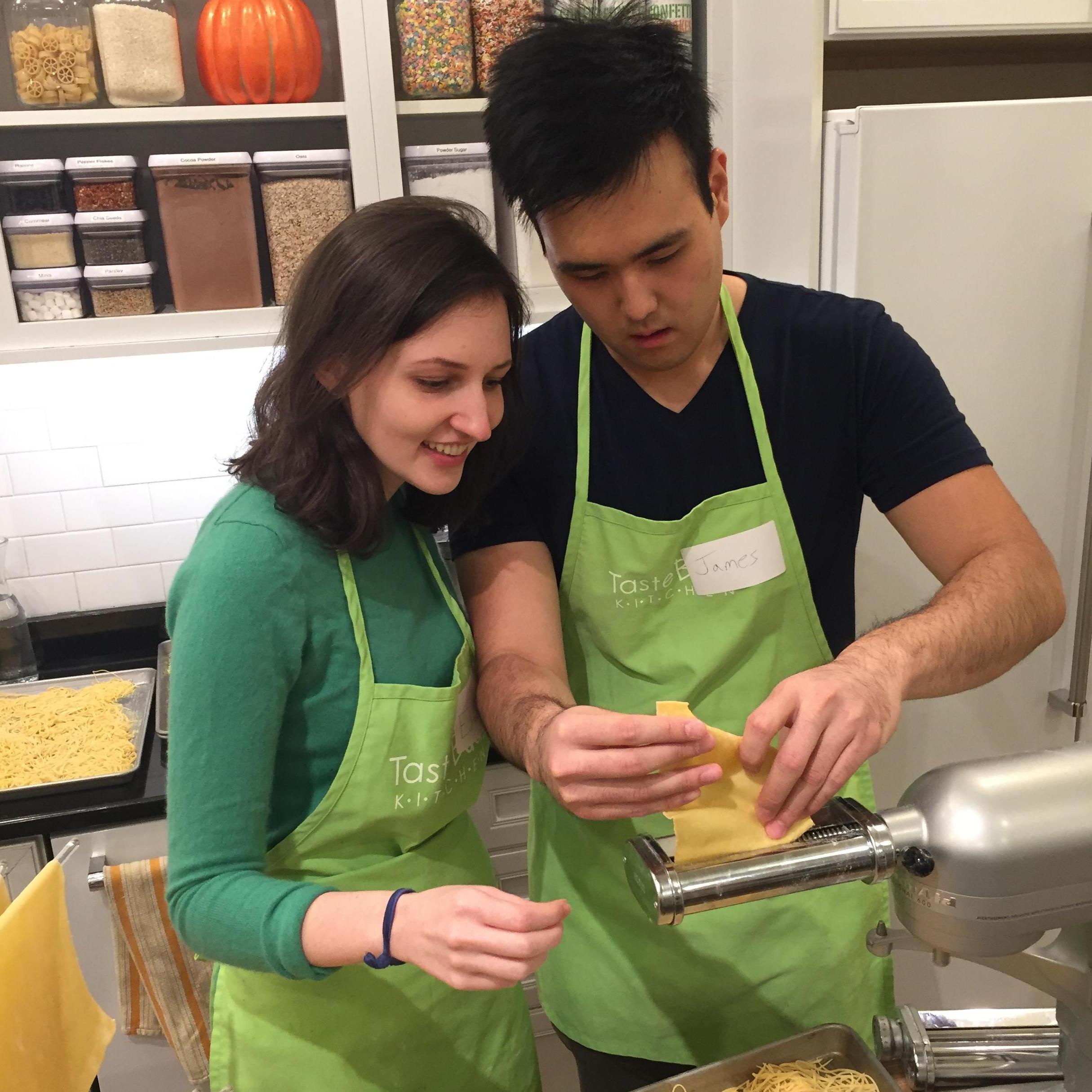 Pasta making experts for James's 24th birthday