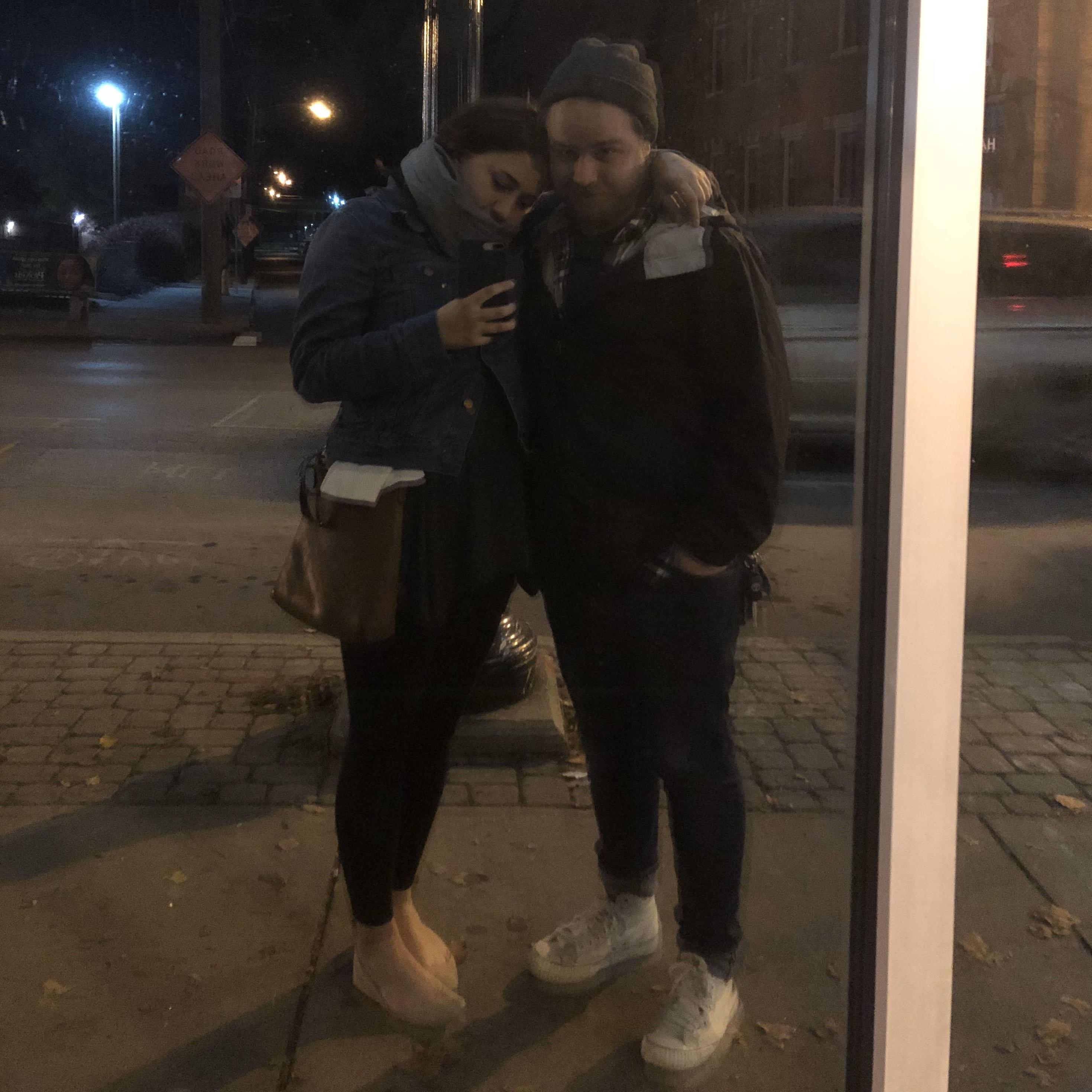 Our first selfie, winter of 2017.