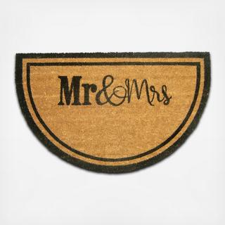 Mr. & Mrs. Half Round Doormat