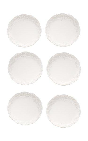 Set of 6 Lily of the Valley Ceramic Dinner Plates