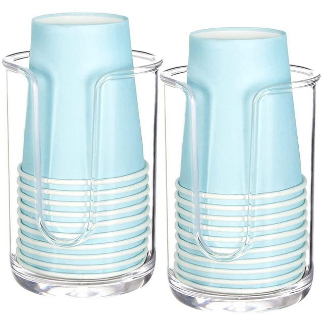 Youngever 2 Pack Plastic Disposable Paper Cup Dispenser, Plastic Dispenser Cup Holder