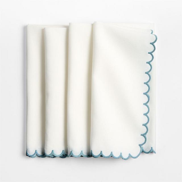 Mini Scallop Napkins, Set of 4