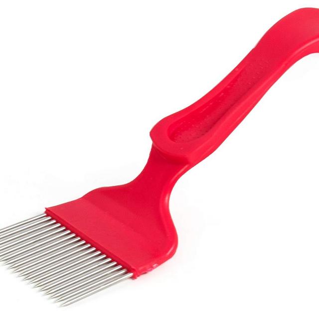 VIVO Red Straight Needle Stainless Steel Honey Comb Uncapping Fork Scratcher Beekeeping Tool (BEE-V112)