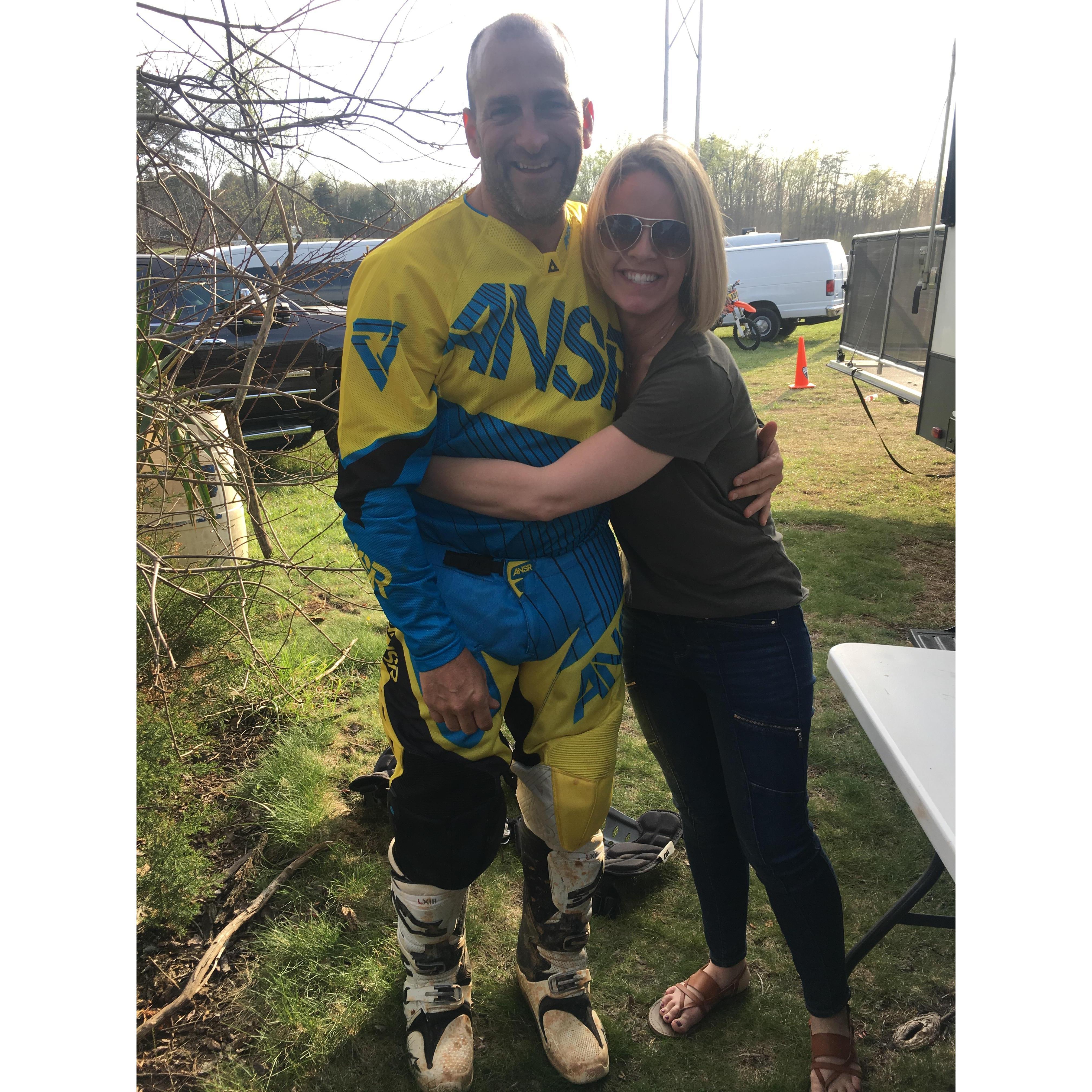 4-14-2018: Becky drove to Danville to see Michael race. It was her first time seeing him race.