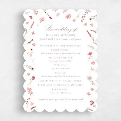 White Scalloped Wedding Program - Lino