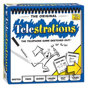 8 months and up - USAopoly Telestrations Original 8 Player Board Game | #1 LOL Party Game | Play with your friends and Family | Hilarious Game for All Ages | The Telephone Game Sketched Out