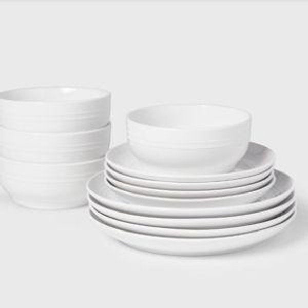 12pc Stoneware Westfield Dinnerware Set | Ivory