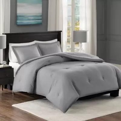 Madison Park Essentials Yarn-Dyed Heather Down Alternative Full/Queen Comforter Set in Grey
