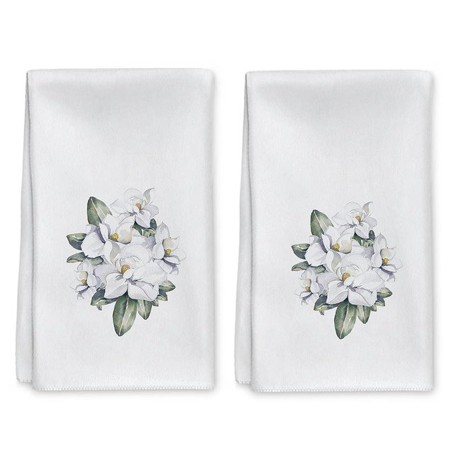 BPVBPV Magnolia Bath Hand Dish Towels Decor for Bathroom Kitchen, Magnolia Gifts for Women