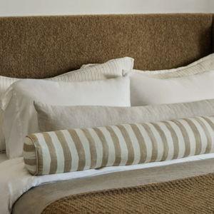 Painterly Stripe Linen Long Bolster Pillow by Sarah Sherman Samuel