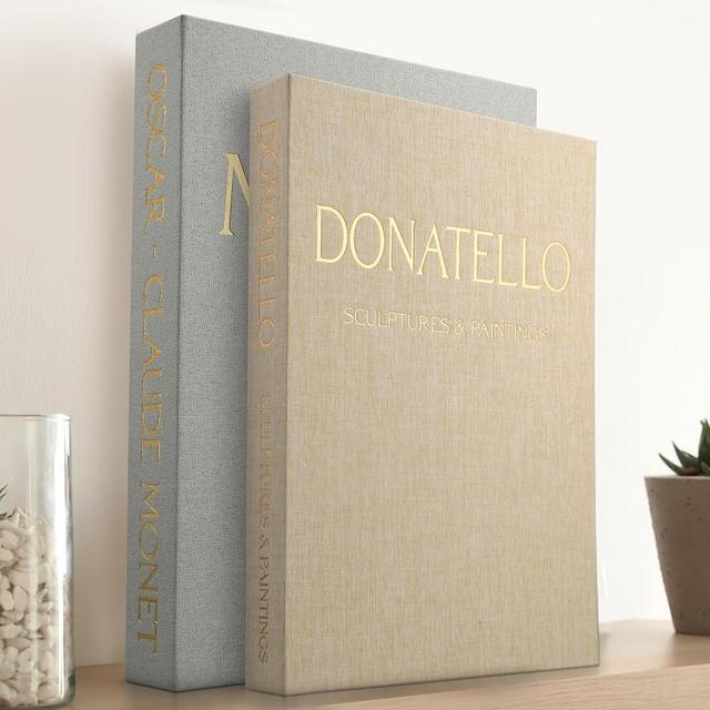 Decorative Books for Home Decor - Set of 2 Faux Books for Decoration with Secure Magnet Closure for Photo Storage and as a Keepsake Box, Coffee Table or Bookshelf Decor
