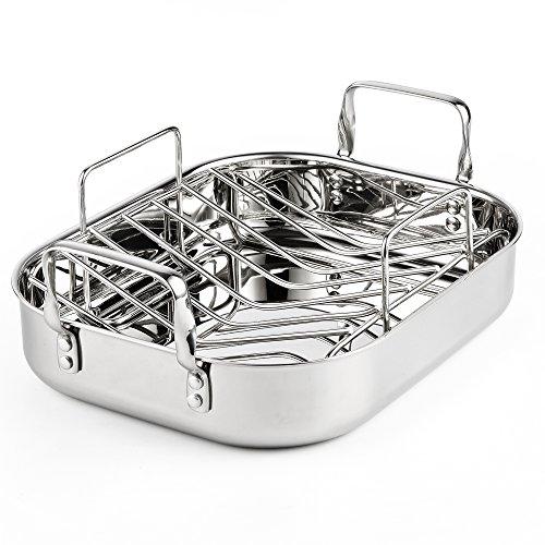 Cooks Standard 14-Inch by 12-Inch Stainless Steel Roaster with Rack, Rectangular