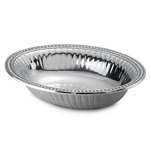 Armetale | Flutes and Pearls 2-Quart Medium Oval Bowl