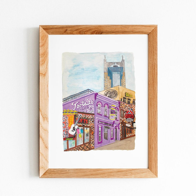 Broadway Nashville Watercolor Print Tootsies
