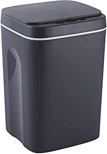 Home Smart Garbage Bin, Automatic Induction Trash Can with Self-Sealing Self-Changing Induction Touch Trash Can Bin 16L with LED Lights. (Space Gray)