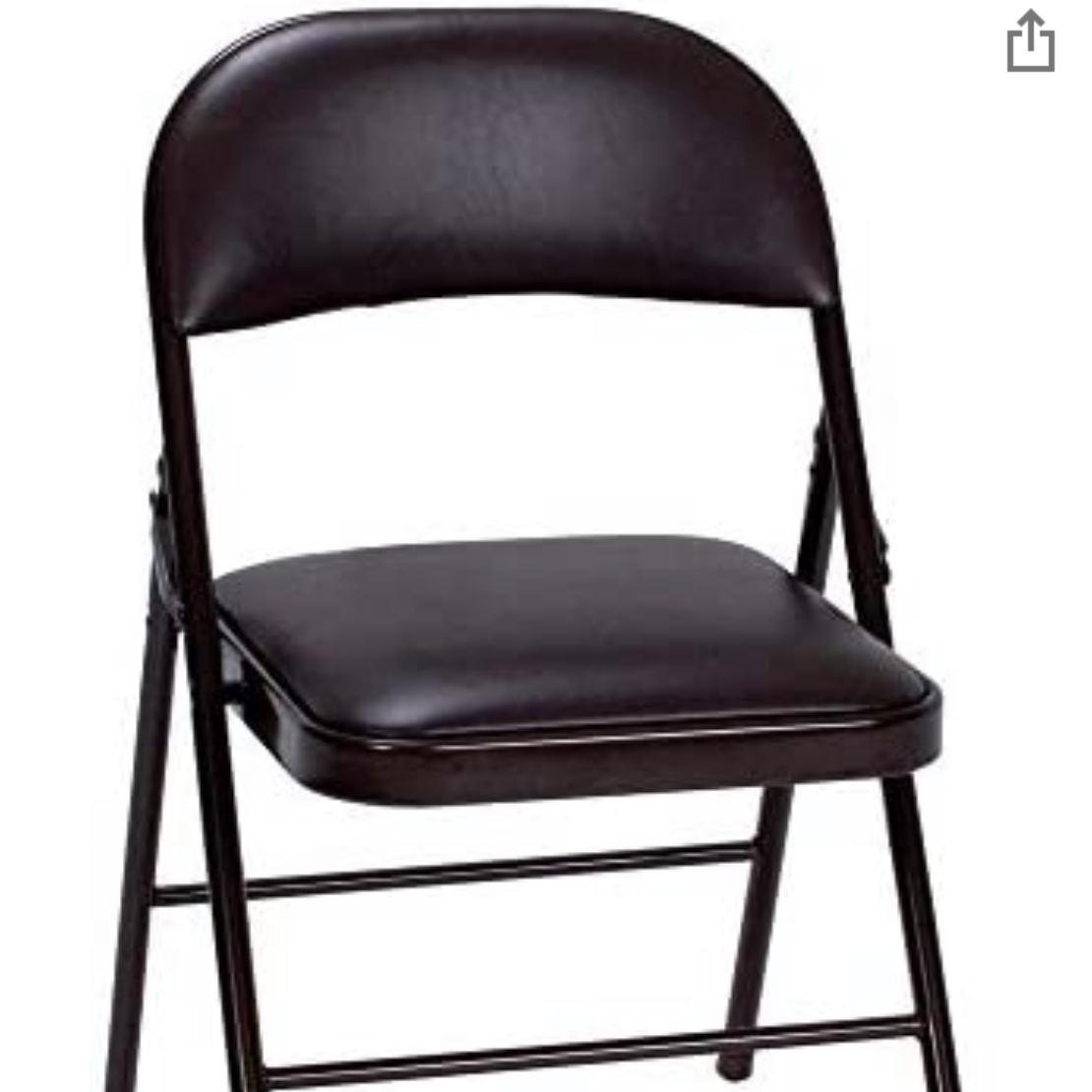 COSCO Vinyl Folding Chair, 4 Pack, Black