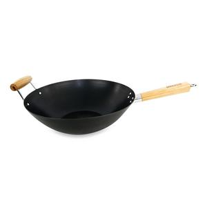 IMUSA® 14-Inch Nonstick Carbon Steel Wok with Wood Handles