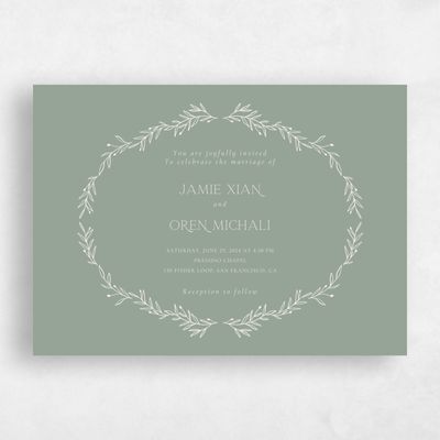 Sage, Green Wedding Invitation - Kently Landscape