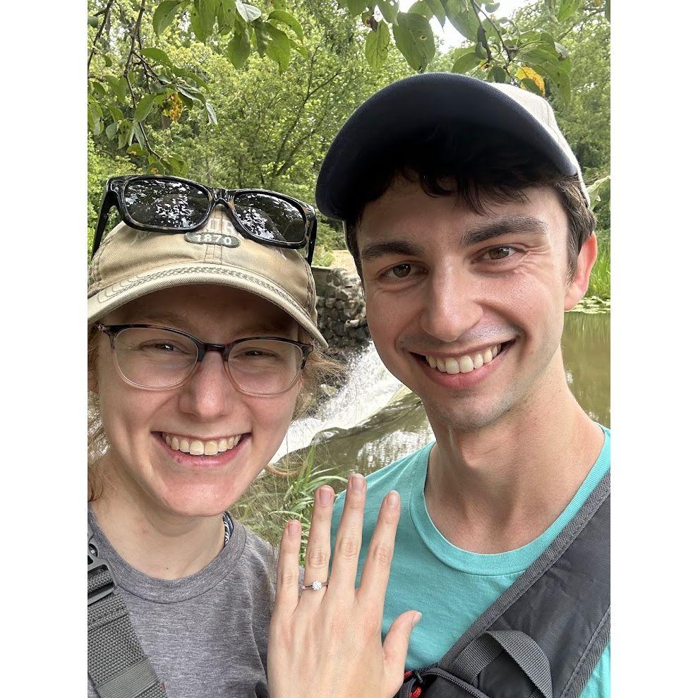 Ian proposed at a park near our house