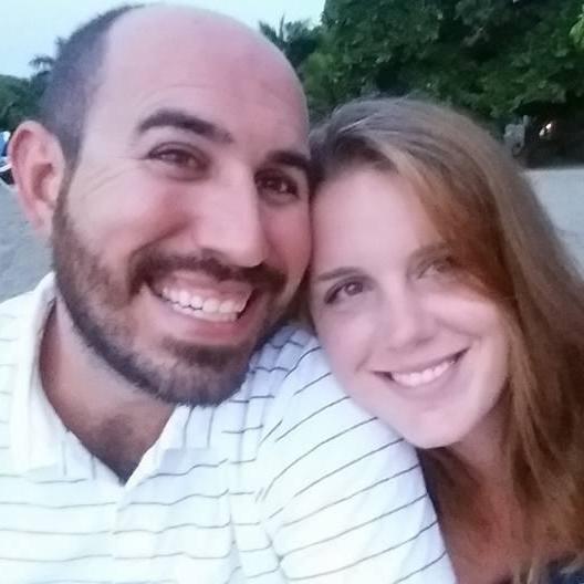 On the beach in Costa Rica. Joe proposed on the beach the very next day.