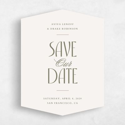 Beige Diamond Wedding Save the Date - Trogir Portrait