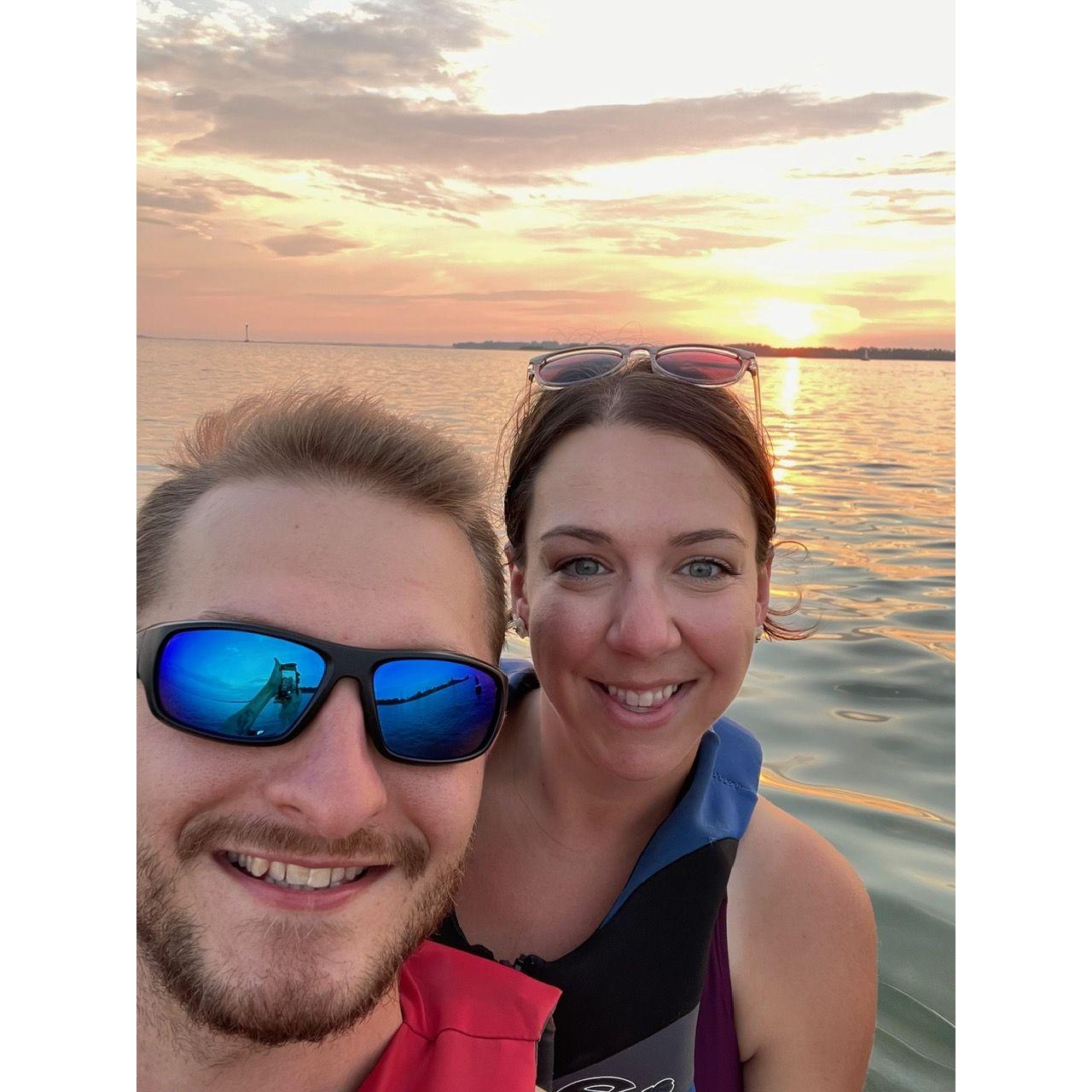 Her favorite activity, jet skiing