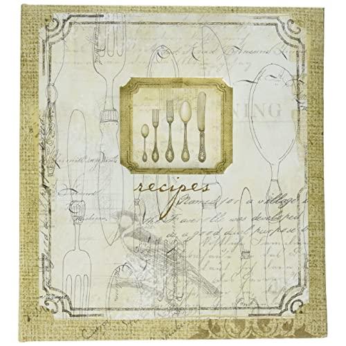 C.R. Gibson Rustic Silverware Recipe Book, 8.32'' W x 9.4'' H x 1.75'' D