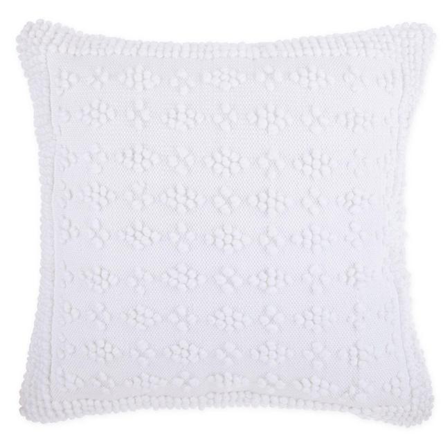 One Kings Lane™ Open House Textured Square Throw Pillow in White