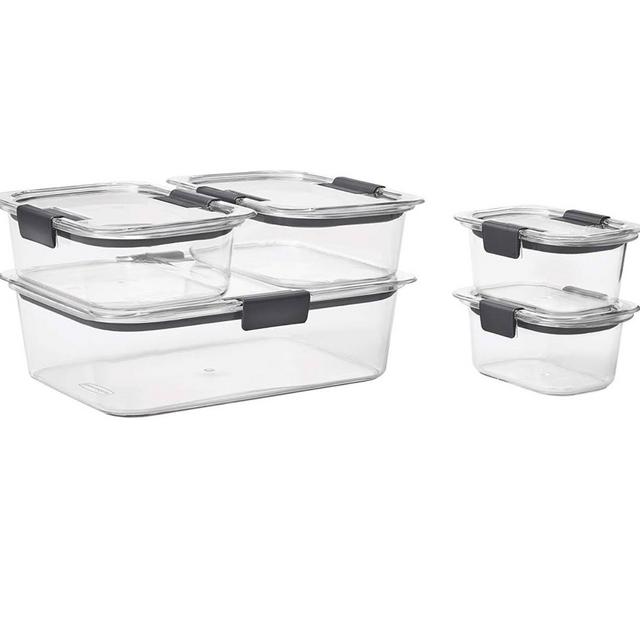 Rubbermaid Brilliance Leak-Proof Food Storage Containers with Airtight Lids, Clear
