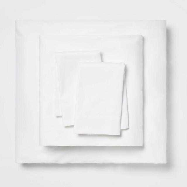 Queen 100% Cotton Sheet Set White - Room Essentials™