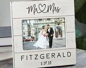 Mr & Mrs Personalized Shiplap Frame,...