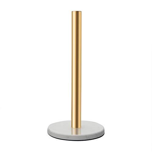 LUTAVOY Marble Paper Towel Holders Copper Plated Standing Kitchen Paper Towel Holder with Marble Base (KZ22 - Gold)