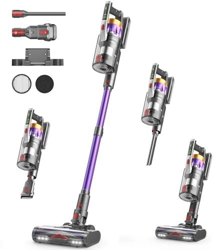 NADALY Cordless Vacuum Cleaner, 650W 55KPA 70Mins Vacuum Cleaners for Home, Anti-Tangle, Self-Standing Stick Vacuum with LED Display, Lightweight Vacuum for Hardwood Floors/Pet Hair/Carpet