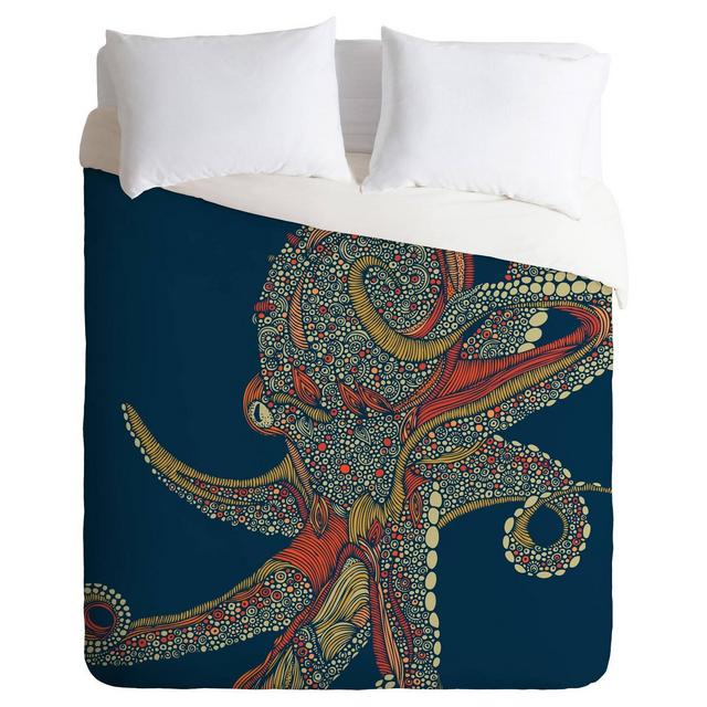 Blue Valentina Ramos Octopus Duvet Cover Set (Queen)- Deny Designs