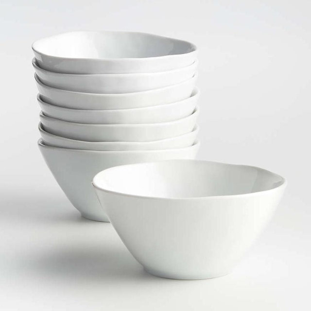 Mercer White Porcelain Cereal Bowls, Set of 8