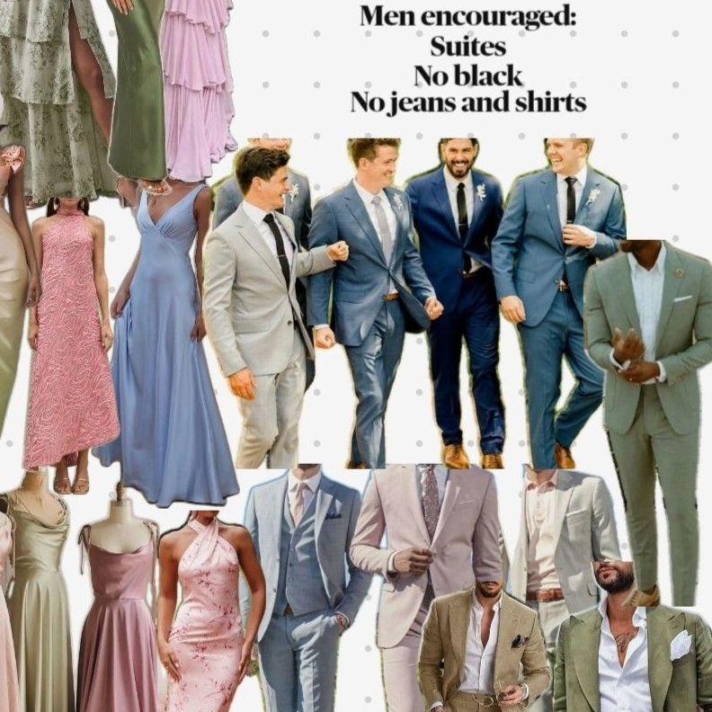 Pedimos gentilmente que não usem roupas de cor preta ou branca, uma vez que estas são as cores do casal de noivos.