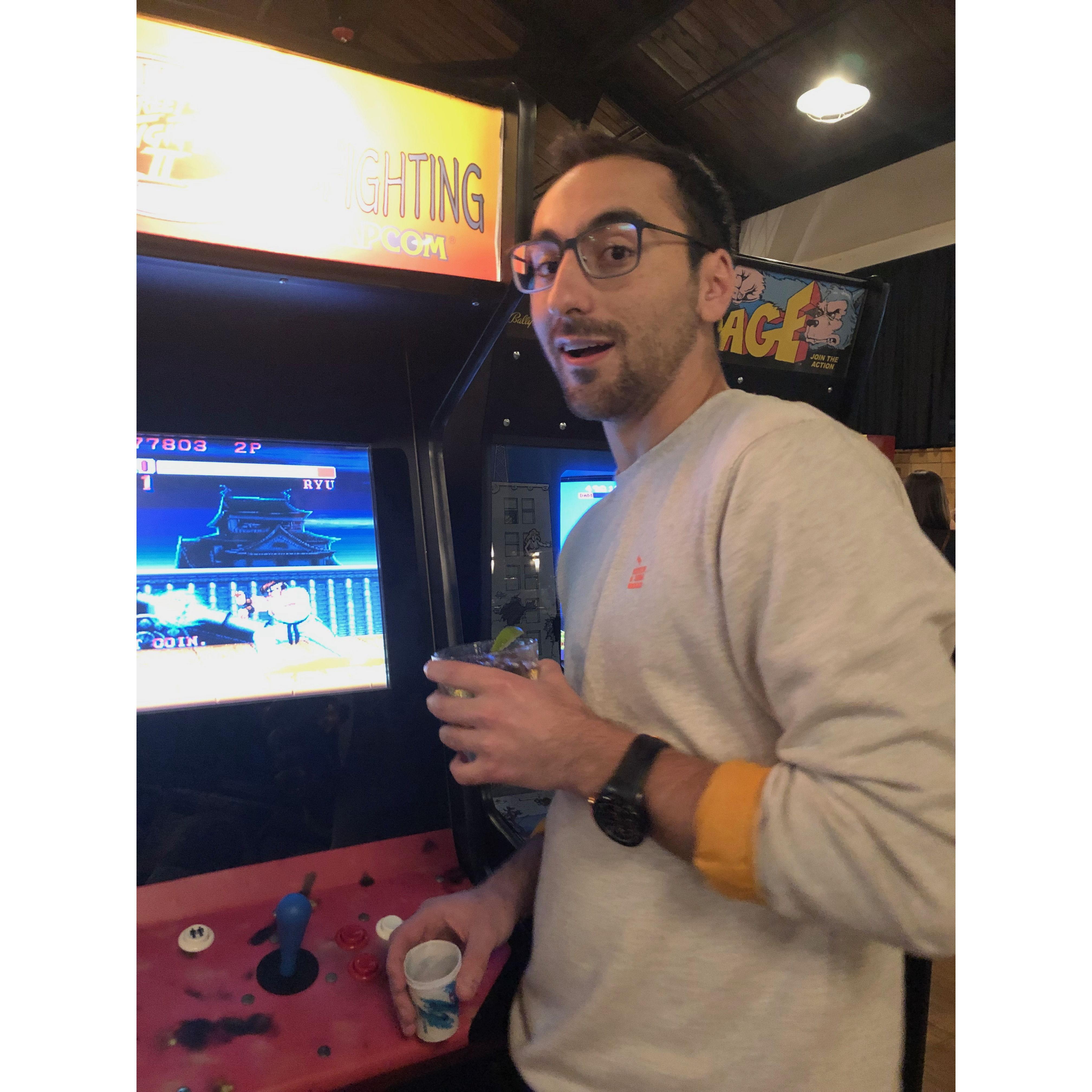 Saaman at Decades, our favorite bar in Lancaster, 2019.