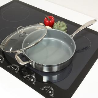 Induction Ceramic Coated Covered Saute Skillet