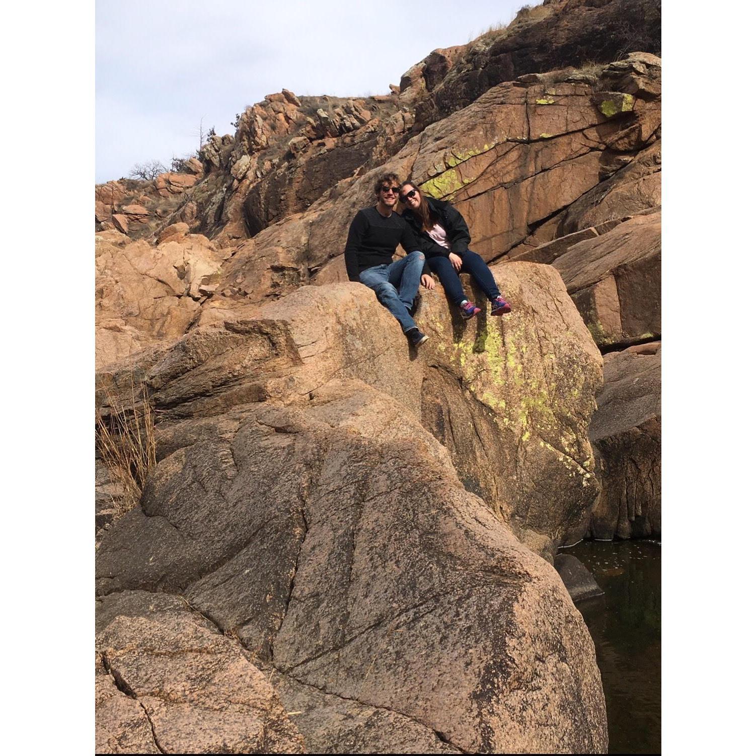 Visiting our Marine during training in Oklahoma. It is not everyday you get to hike in a canyon.