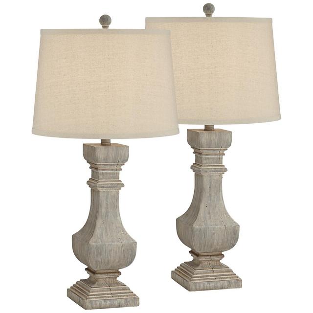 Pacific Coast Poly Wood Grey Wash Table Lamp - Set of 2