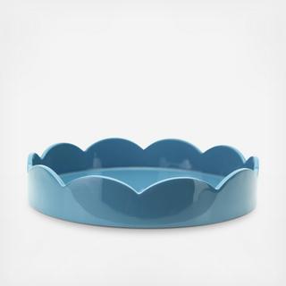 Small Round Lacquer Scalloped Tray